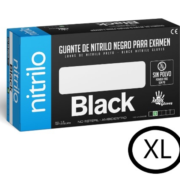 imagen del producto GUANTES NITRILO NEGRO 5,5 gr TALLA XL/ EXTRAGRANDE